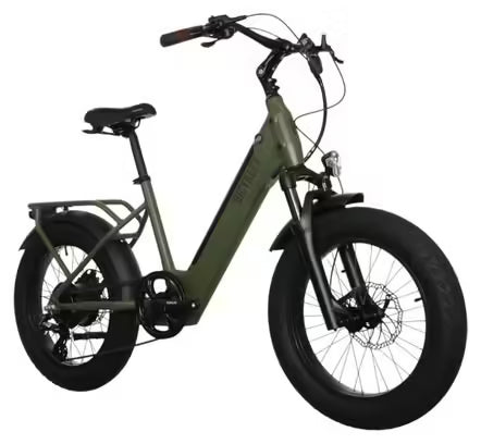 Bicyklet Shortail – Vélo cargo électrique urbain 20’’ (Vert kaki)