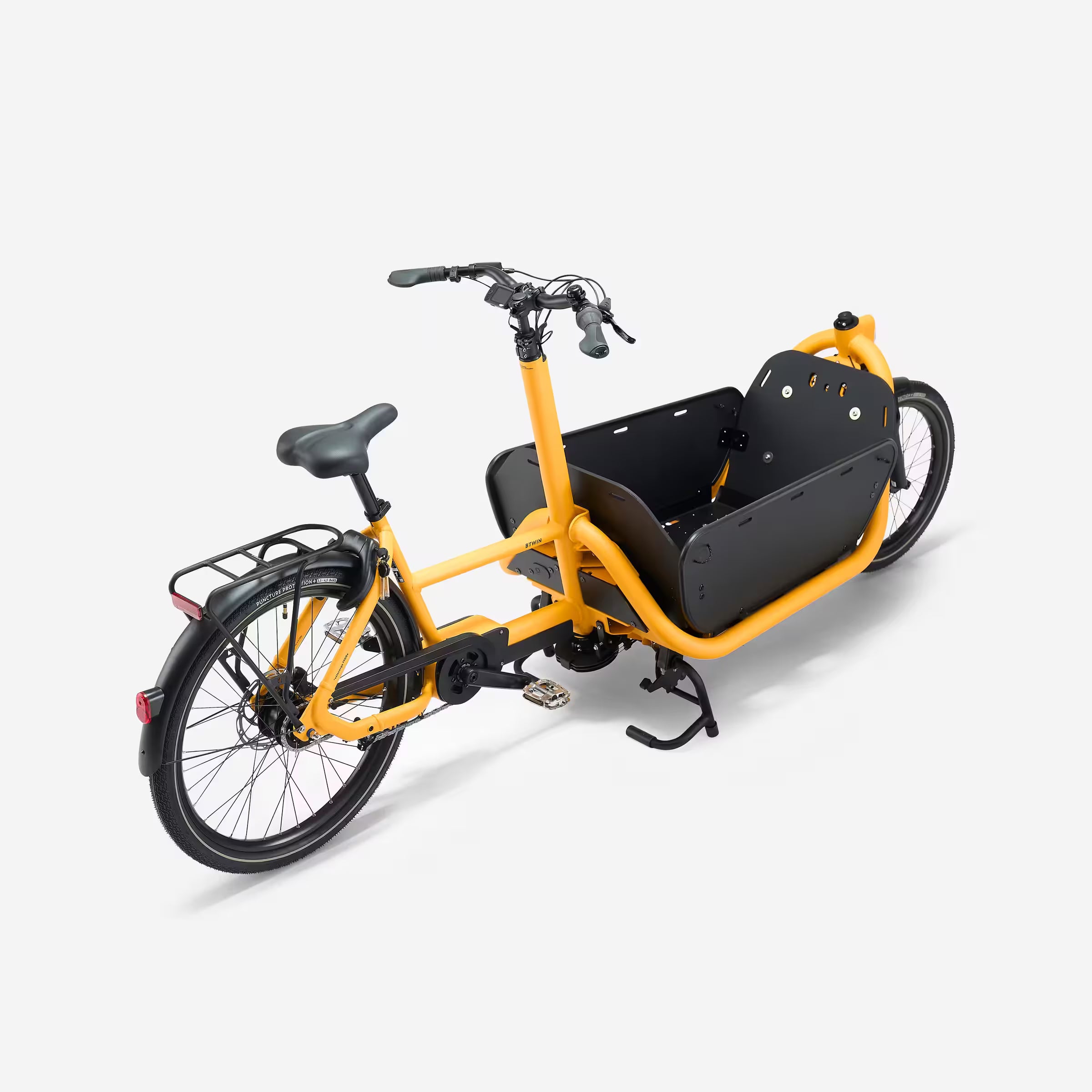 BTWIN F900E BOX – Vélo cargo électrique biporteur (jaune tournesol)