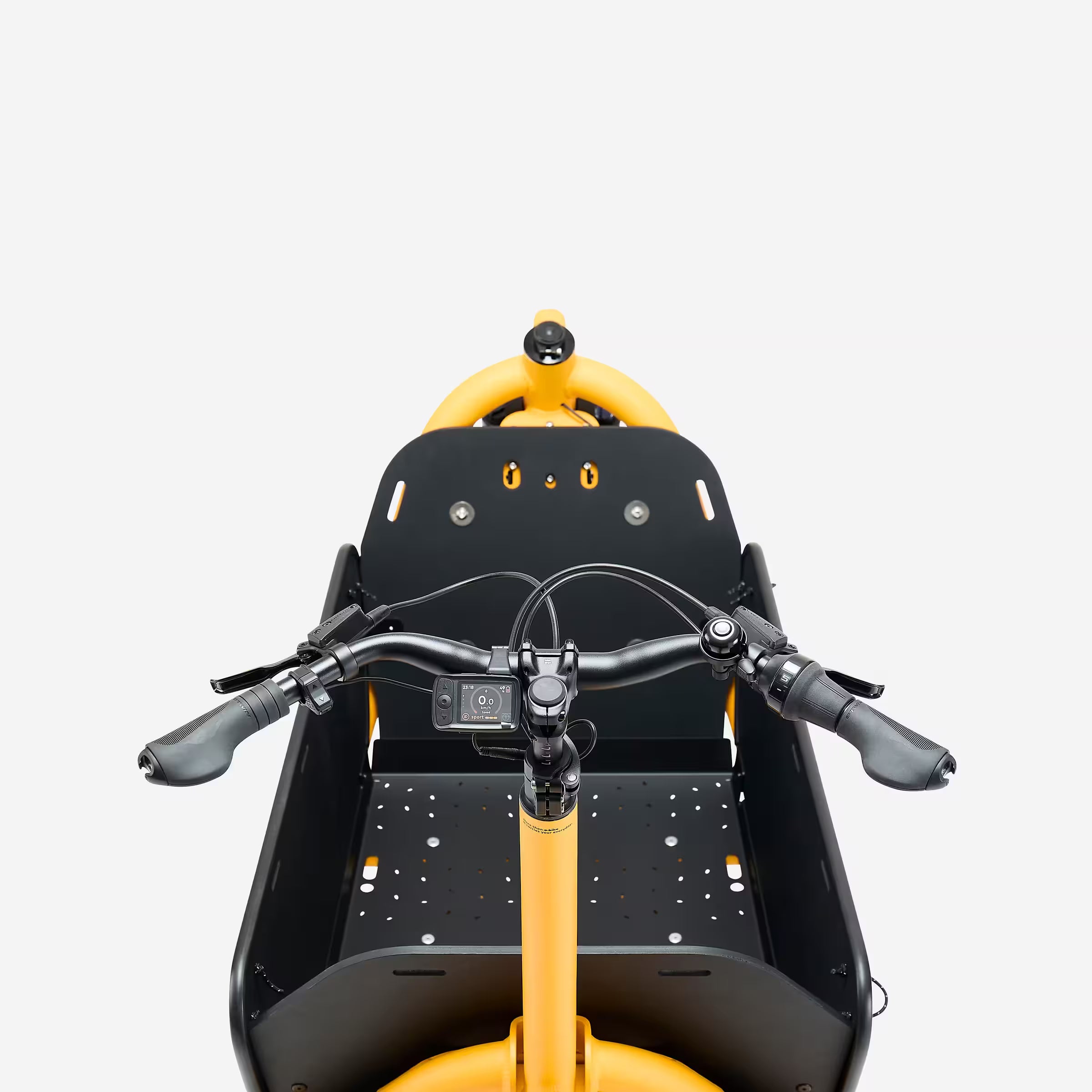 BTWIN F900E BOX – Vélo cargo électrique biporteur (jaune tournesol)