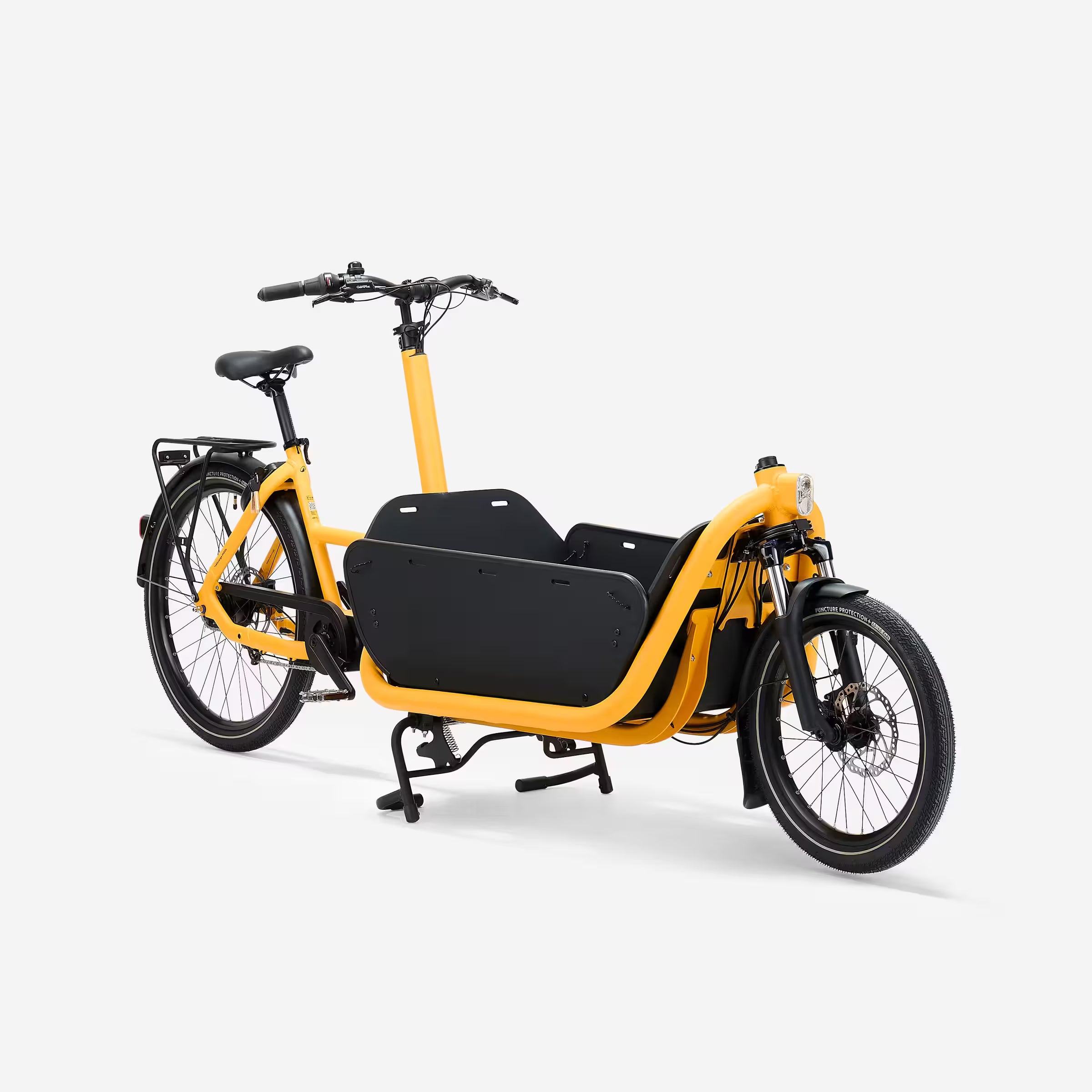 BTWIN F900E BOX – Vélo cargo électrique biporteur (jaune tournesol)