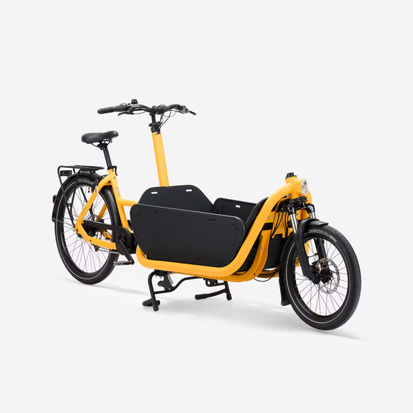 BTWIN F900E BOX – Vélo cargo électrique biporteur (jaune tournesol)