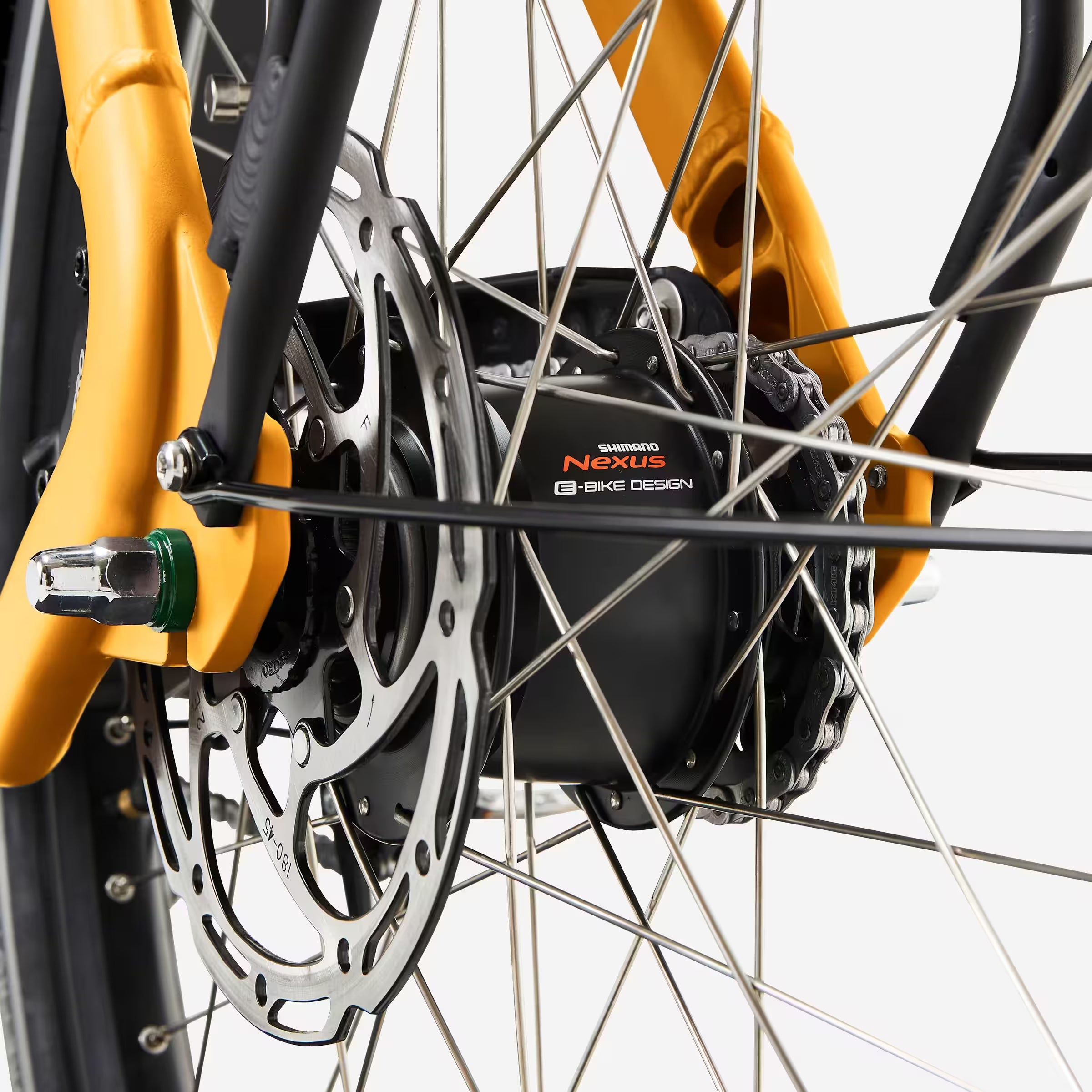 BTWIN F900E BOX – Vélo cargo électrique biporteur (jaune tournesol)