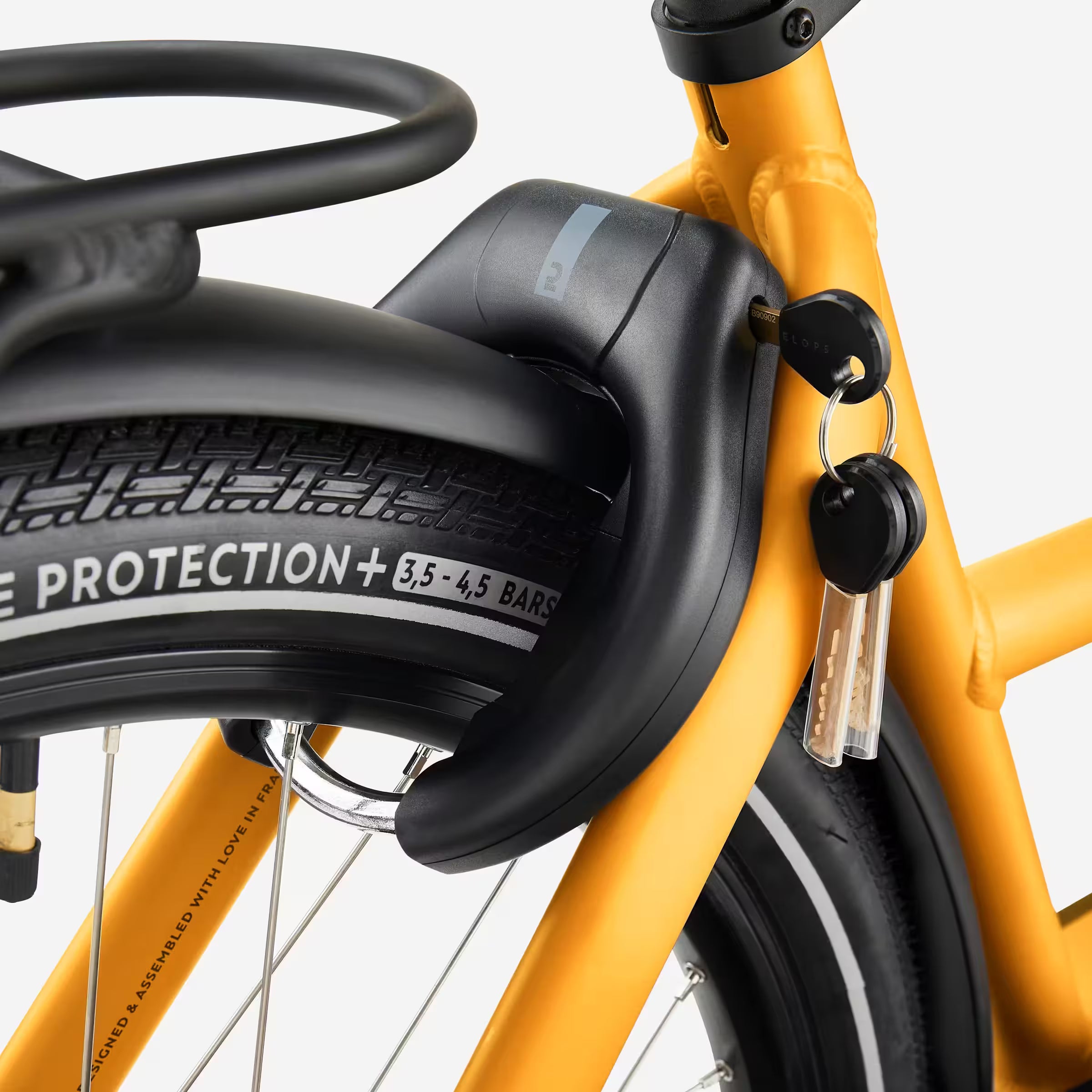 BTWIN F900E BOX – Vélo cargo électrique biporteur (jaune tournesol)