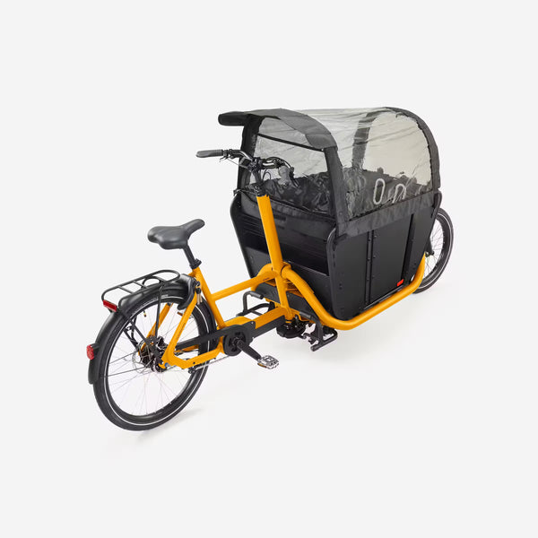 BTWIN - Velo cargo electrique biporteur famille f900e jaune