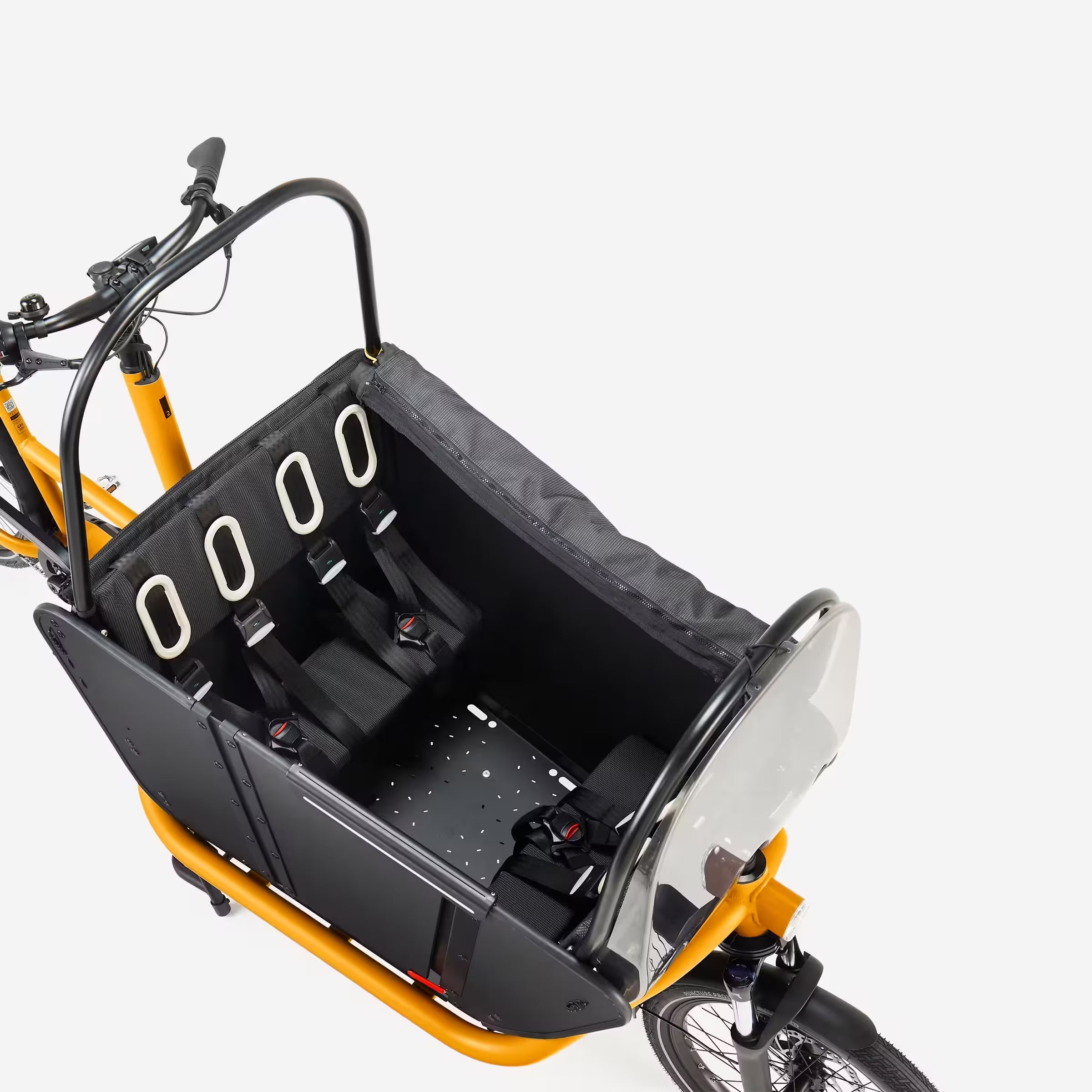 BTWIN - Velo cargo electrique biporteur famille f900e jaune