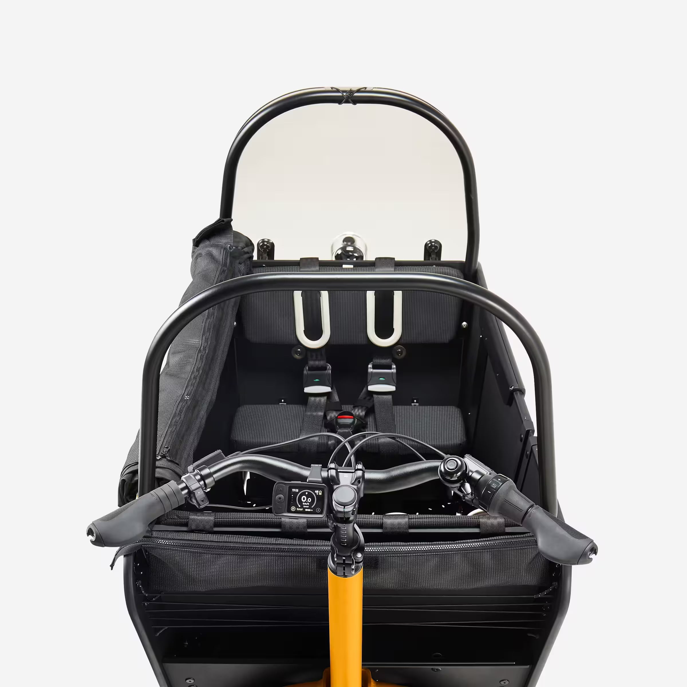 BTWIN - Velo cargo electrique biporteur famille f900e jaune