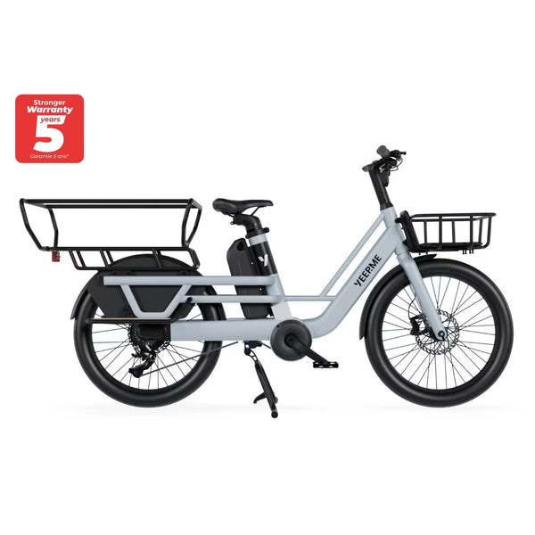 YEEP.ME DAY CARGO – Vélo cargo électrique Longtail (bleu gris)