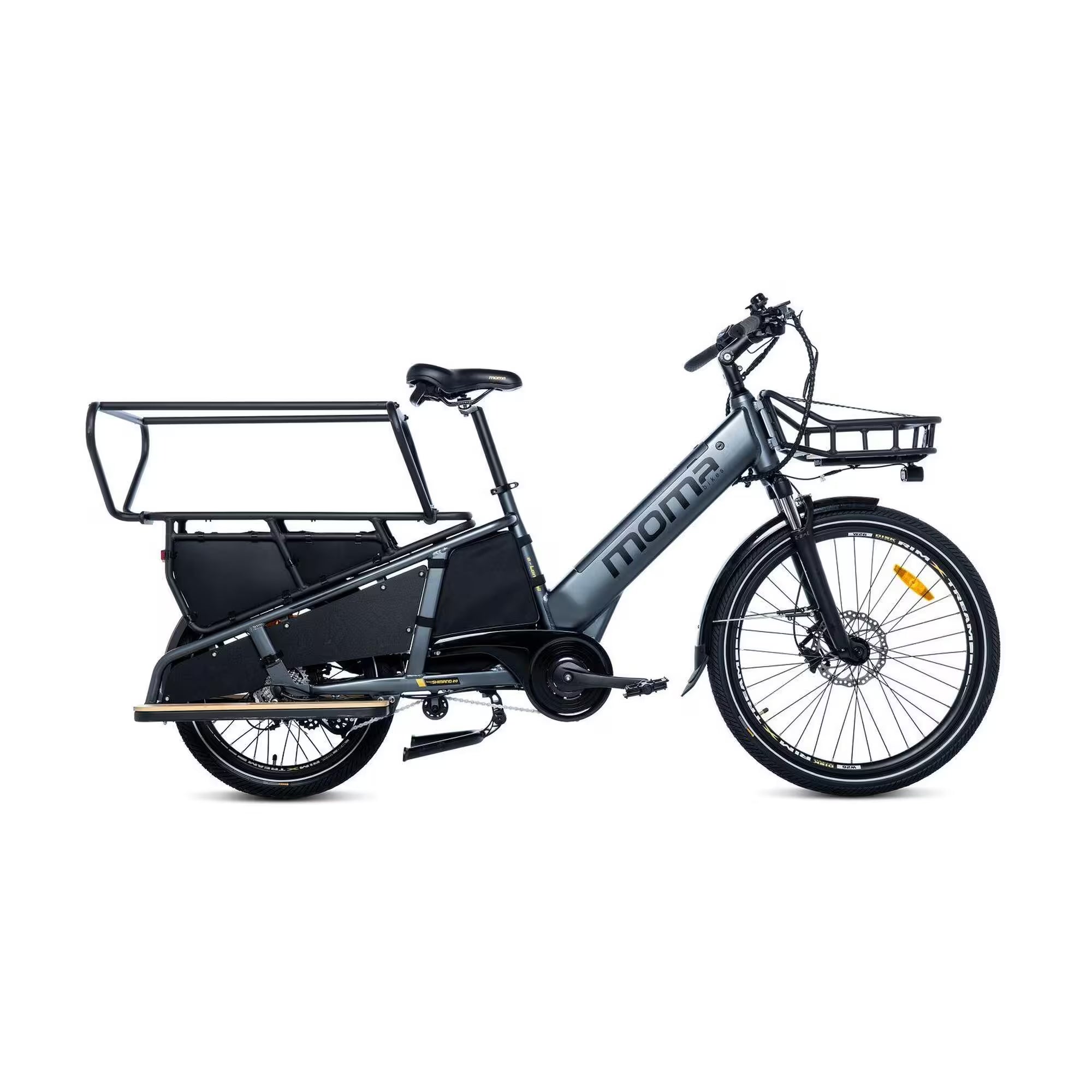 MOMA BIKES E-Longtail – Vélo cargo électrique (gris charbon)