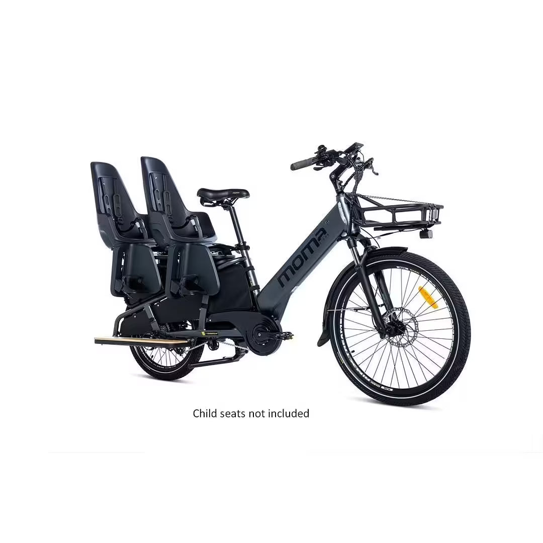 MOMA BIKES E-Longtail – Vélo cargo électrique (gris charbon)